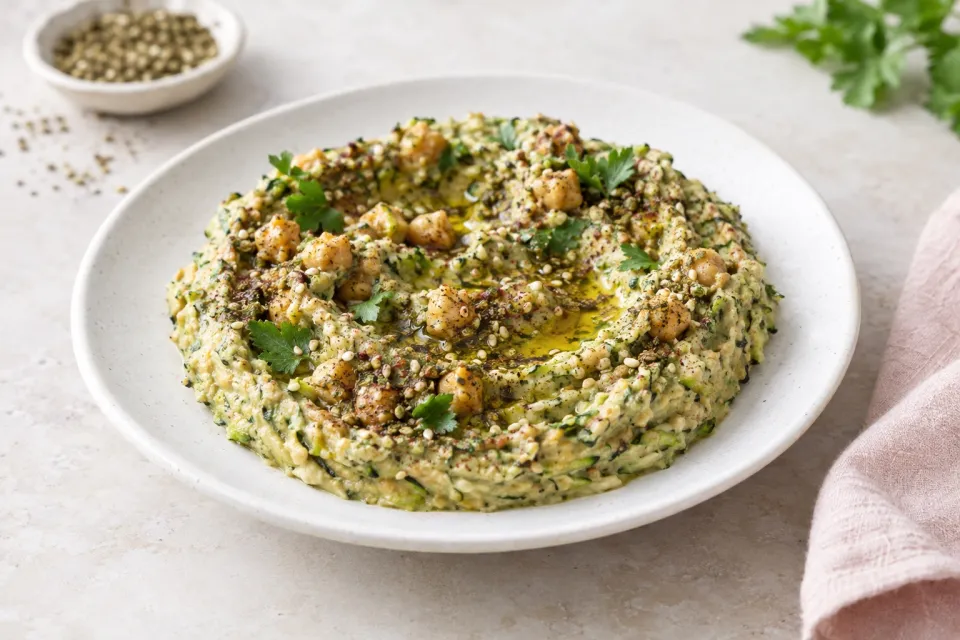 Roasted Zucchini-Chickpea Dip with Za'atar
