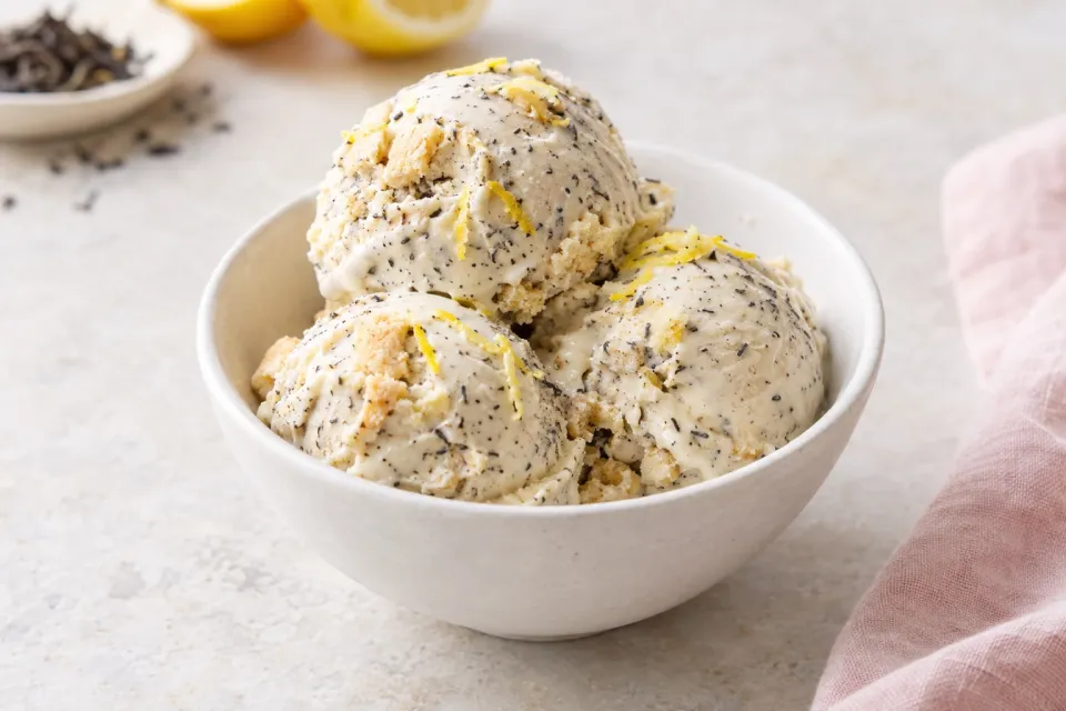 Earl Grey and Lemon Cookie Dough Ice Cream