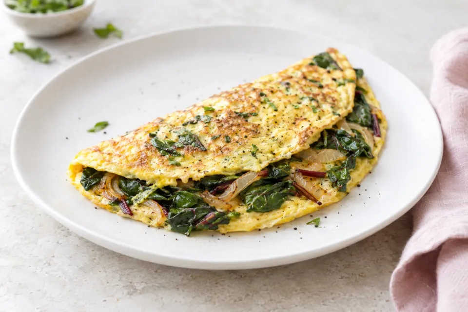 Chard and Onion Omelet