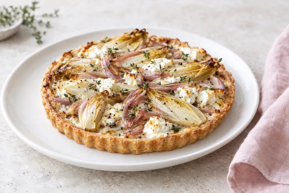 Endive, Shallot, and Goat Cheese Tart