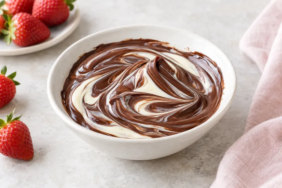 Marbled Ganache for Easy Chocolate-Covered Strawberries