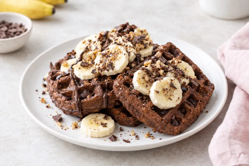 Chocolate Banana Waffles