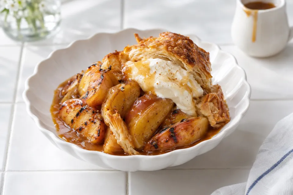 Grilled Apples in Caramel Sauce