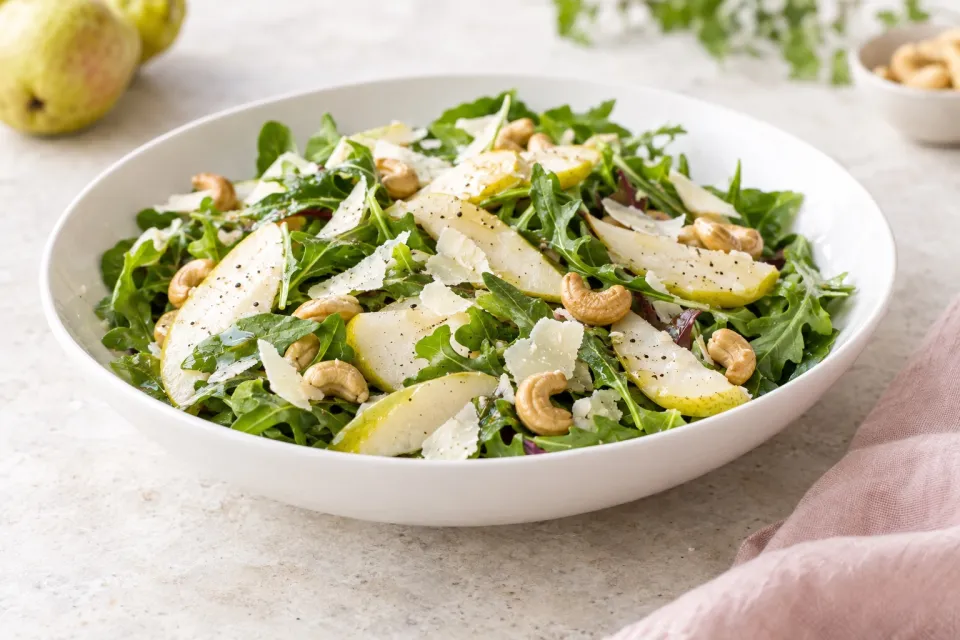 Pear, Parmesan, and Cashew Salad