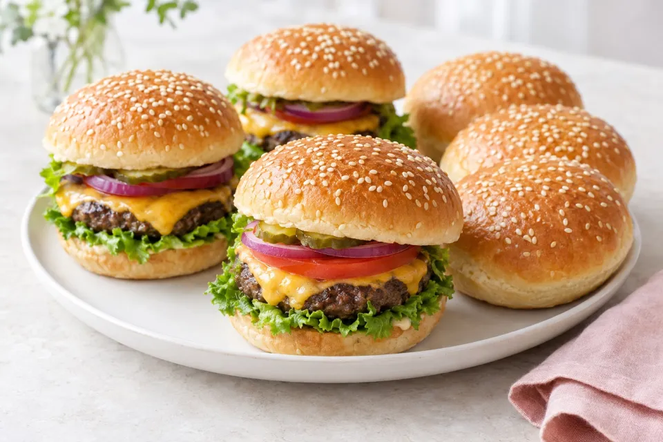 Classic Burgers and Homemade Hamburger Buns