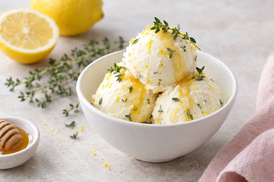 Lemon, Honey and Thyme Frozen Yogurt