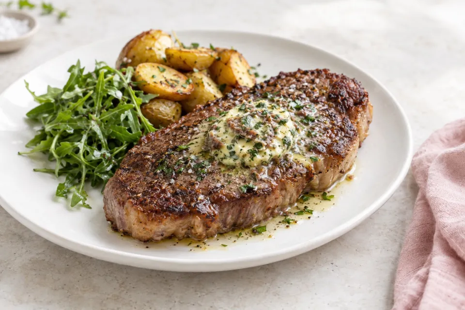 Steak with Anchovy Butter