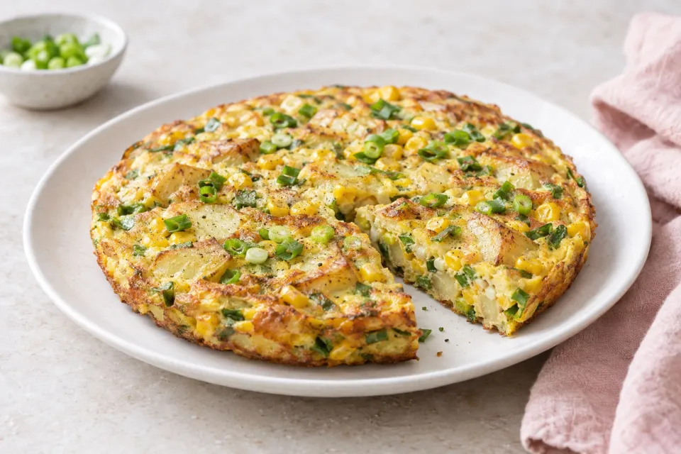 Frittata with Corn, Scallion, and Potato