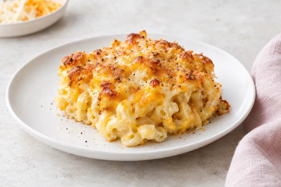 Modern Baked Mac and Cheese with Cheddar and Gruyère