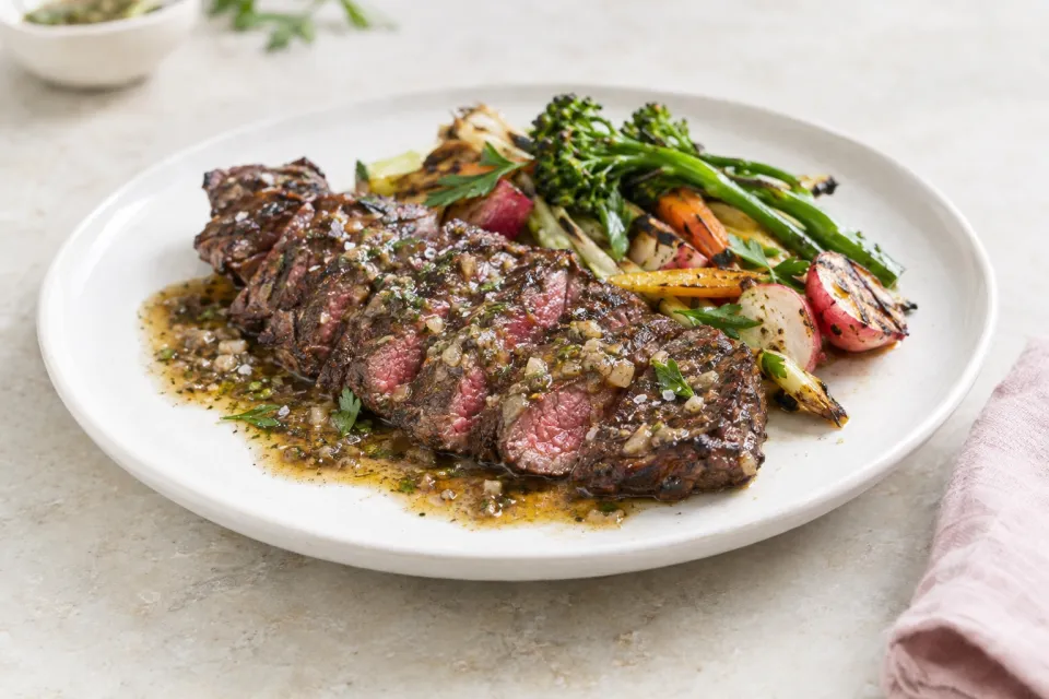 Hanger Steak with Bagna Cauda Pan Sauce