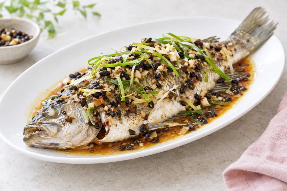 Chinese Steamed Whole Fish with Fermented Black Beans and Garlic