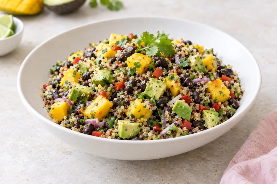 Quinoa Black Bean Salad with Mango & Avocado