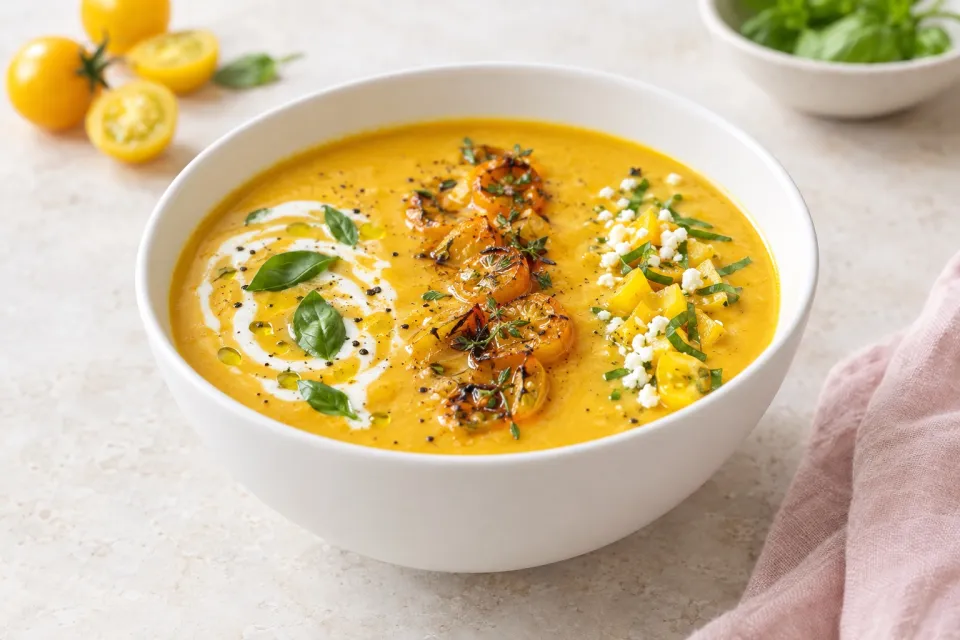 Yellow Tomato Soup, Three Ways