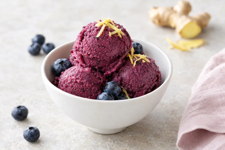 Blueberry Ginger Sorbet