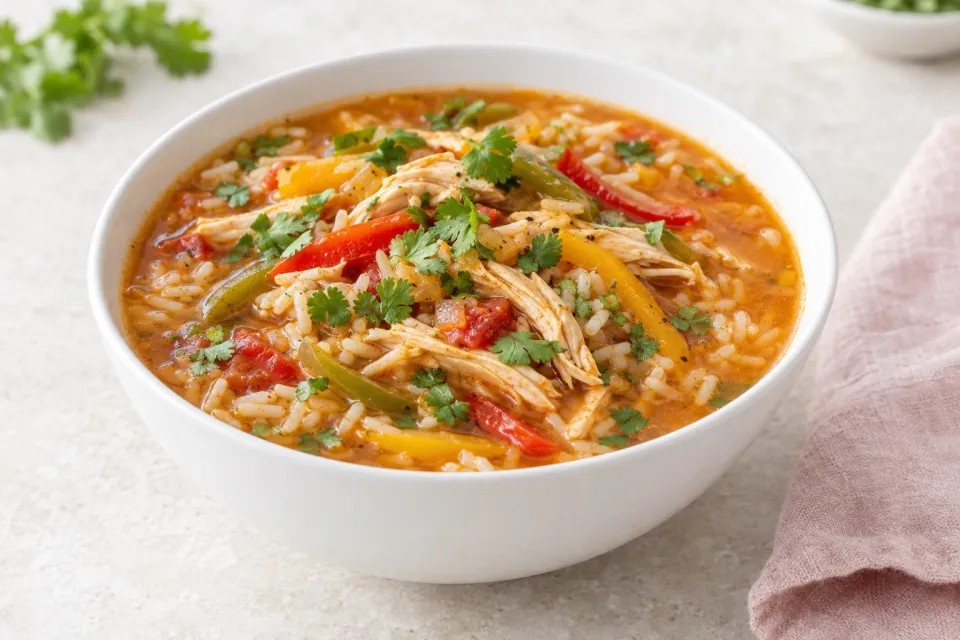 Chicken Fajita and Rice Soup