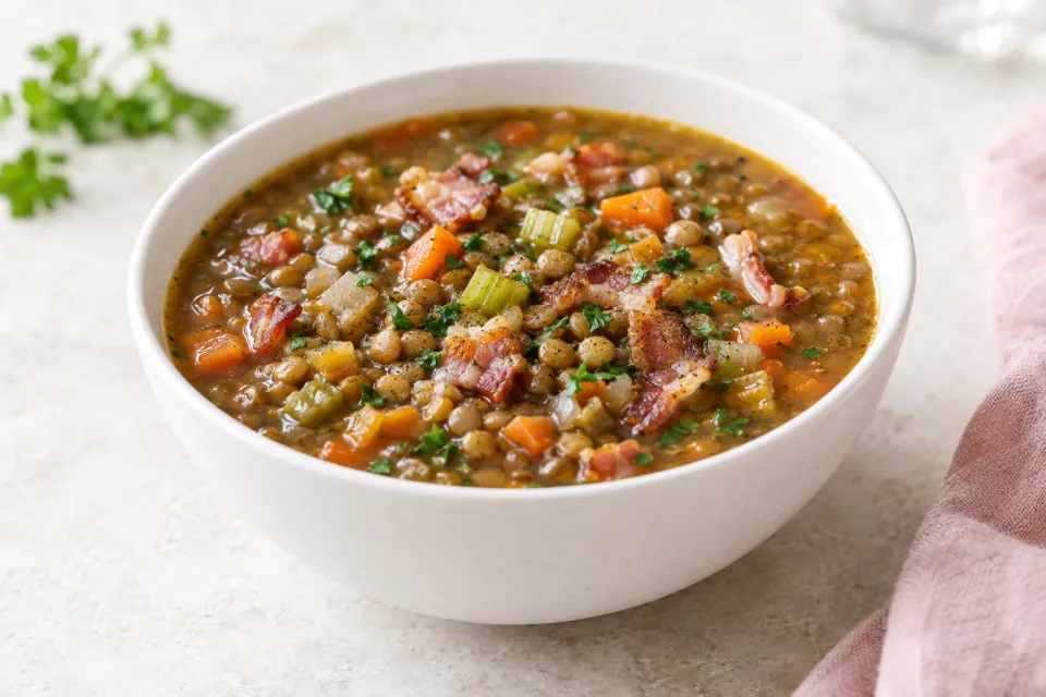 Lentil and Bacon Soup
