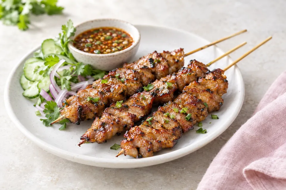 Thai-Style Grilled Pork Skewers