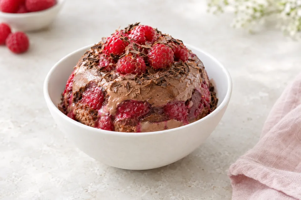 Creamy Chocolate Raspberry Summer Pudding