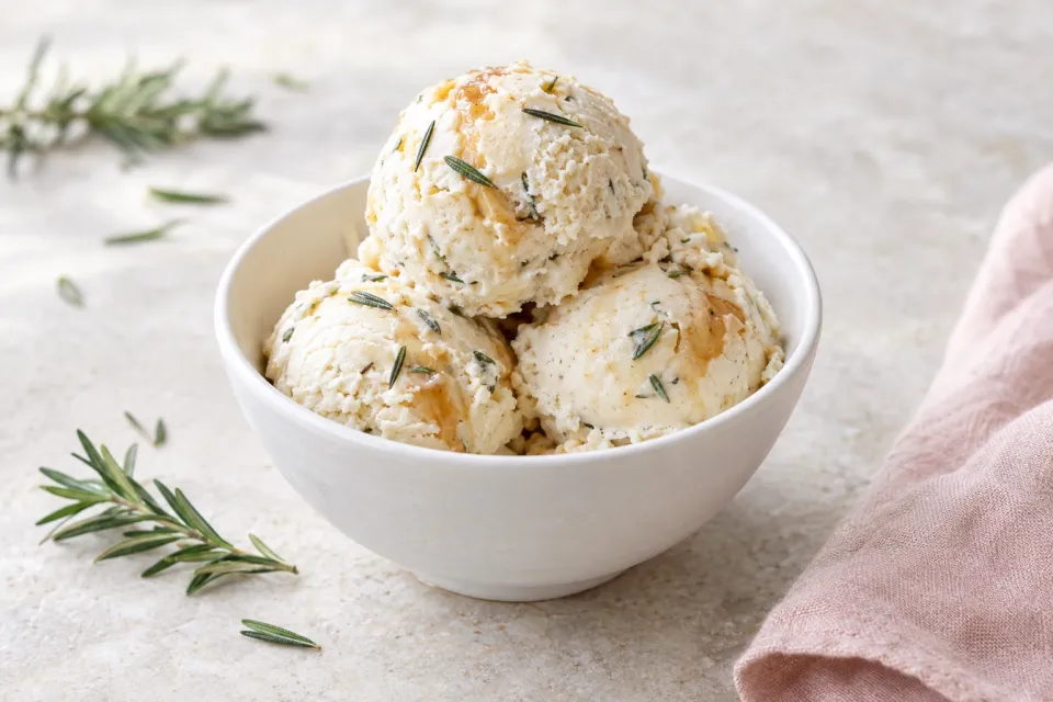 Maple Rosemary Ice Cream