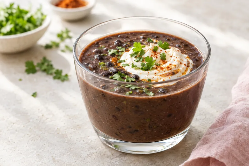 Black Bean Soup with Smoked Sour Cream