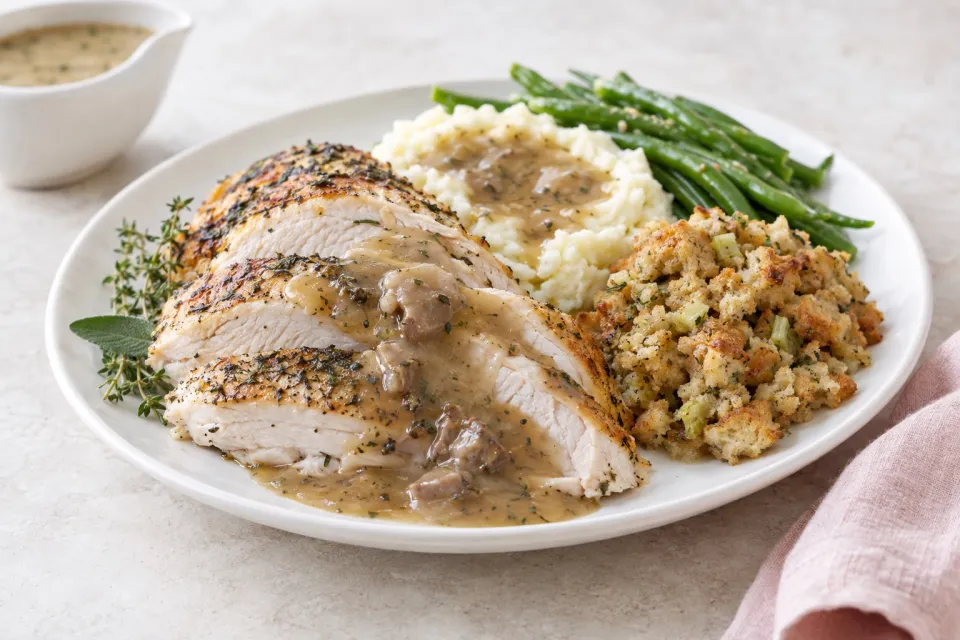 Easy Herb-Rubbed Turkey and Giblet Gravy