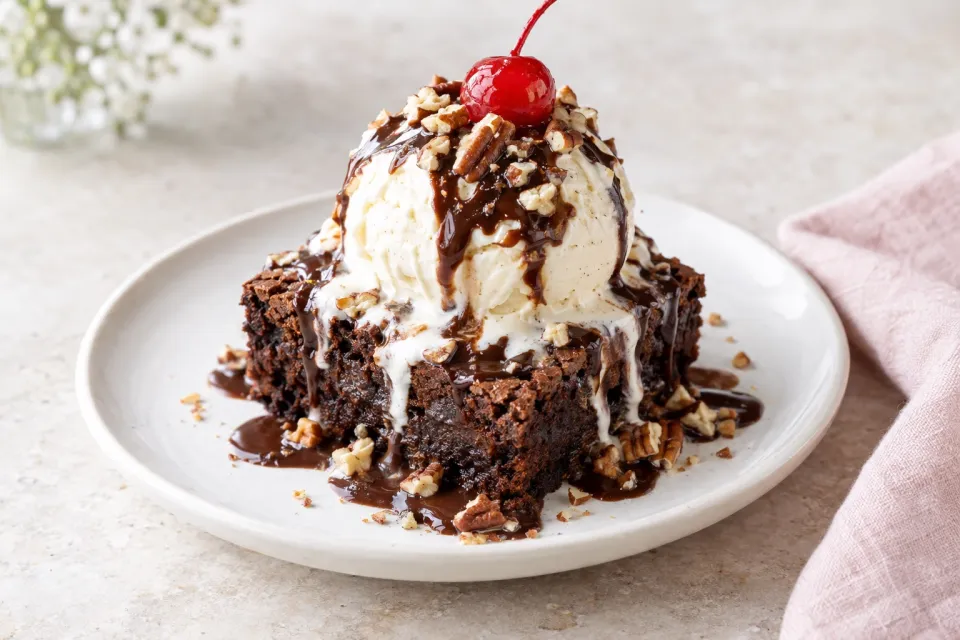 Hot Brownie Sundae