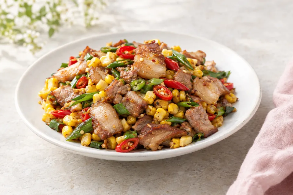 Miao Pork with Corn and Chiles