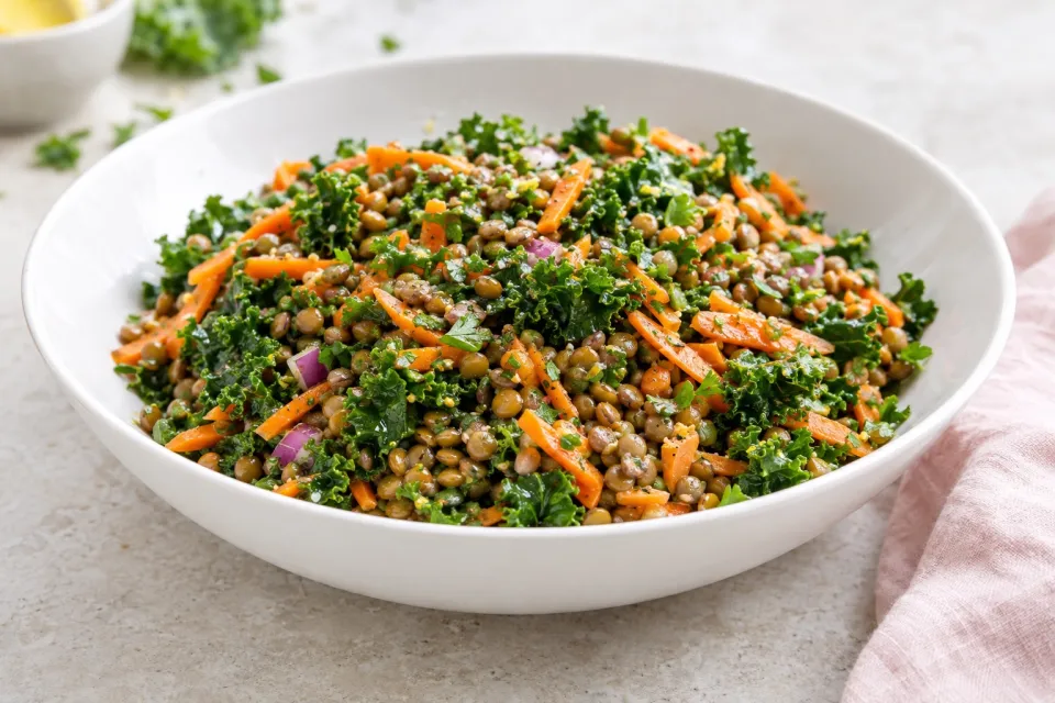 Lentil and Carrot Salad with Kale