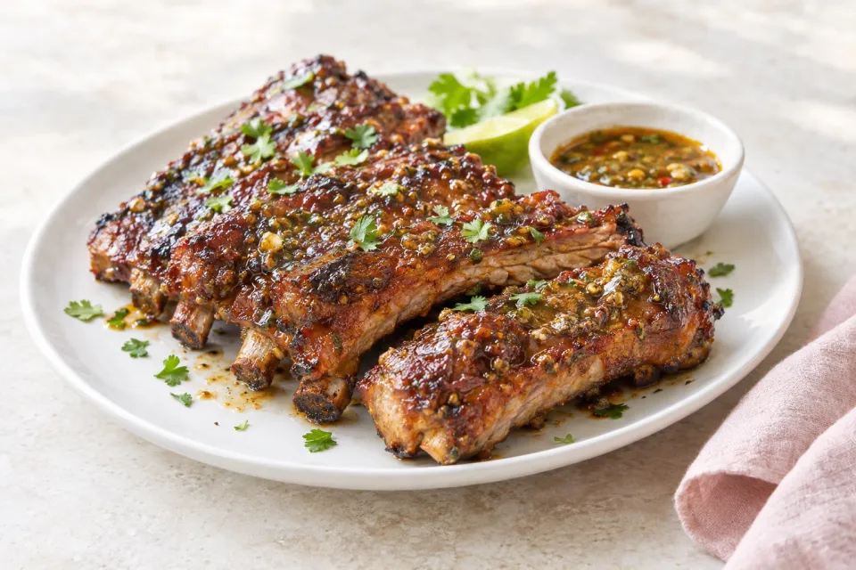 Baby Back Ribs with Mojo Barbecue Sauce