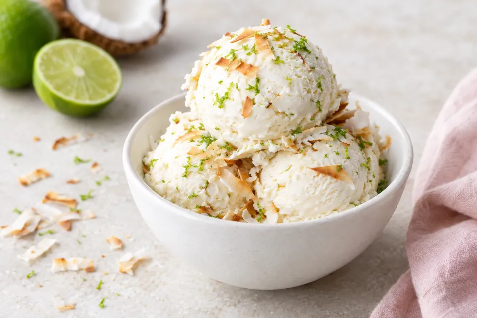 Toasted Coconut and Lime Ice Cream