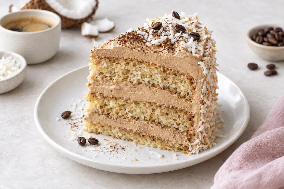 Coconut and Espresso Cream Layer Cake