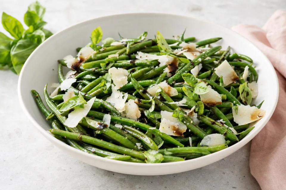 Green Bean Salad with Basil, Balsamic, and Parmesan