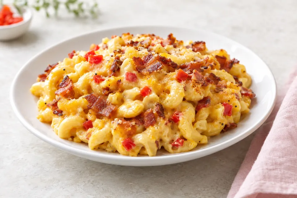 Bacon and Pimento Macaroni and Cheese