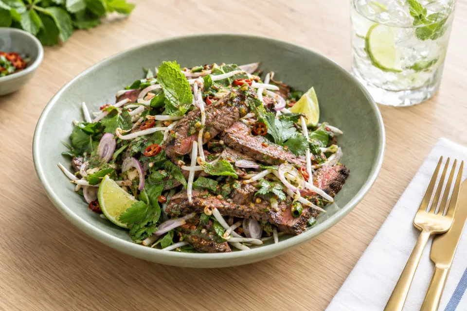Thai-Style Marinated Flank Steak and Herb Salad