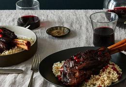 Pomegranate Braised Lamb Shanks