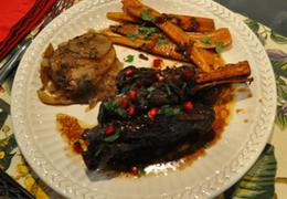 Pomegranate Braised Lamb Shanks with Potatoes Recipe: