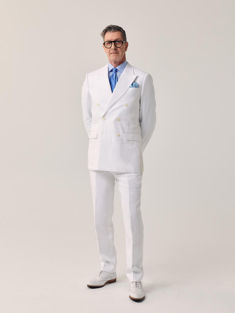 Cavani White Linen Suit