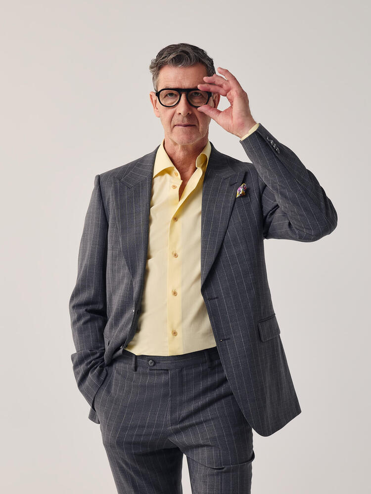 High Twist Grey Grosgrain Stripe Jacket