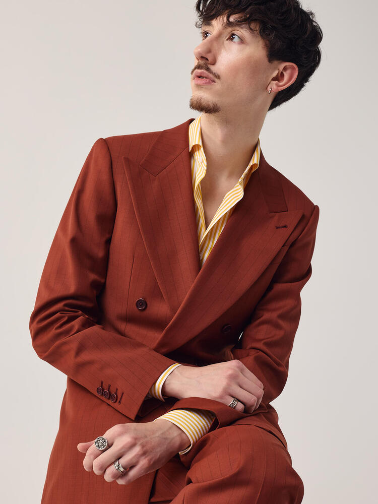 Rust Brown 6 on 2 Double Breasted Jacket