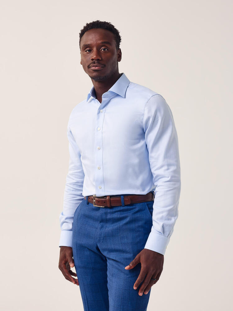Chemise habillée bleu pâle Oxford Thomas Mason