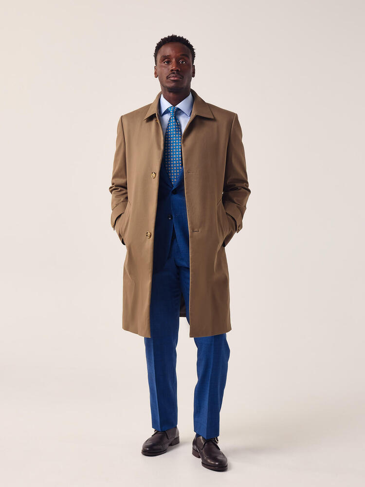 Taupe Stretch Twill Coat