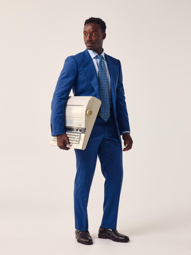 Drago Navy Windowpane Suit
