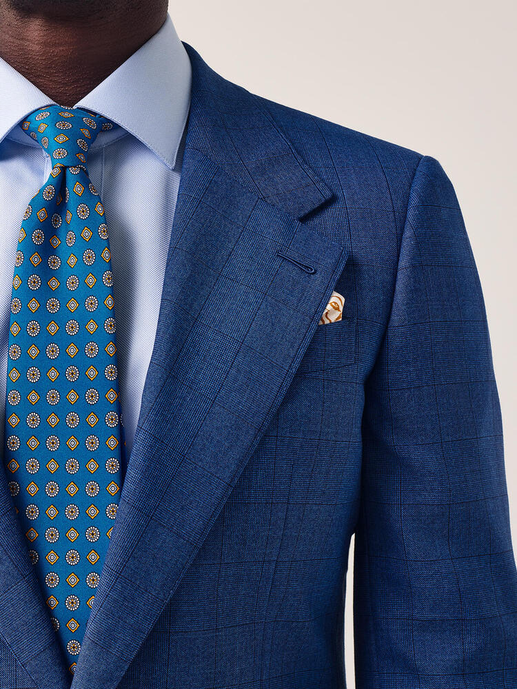Drago Navy Windowpane Suit
