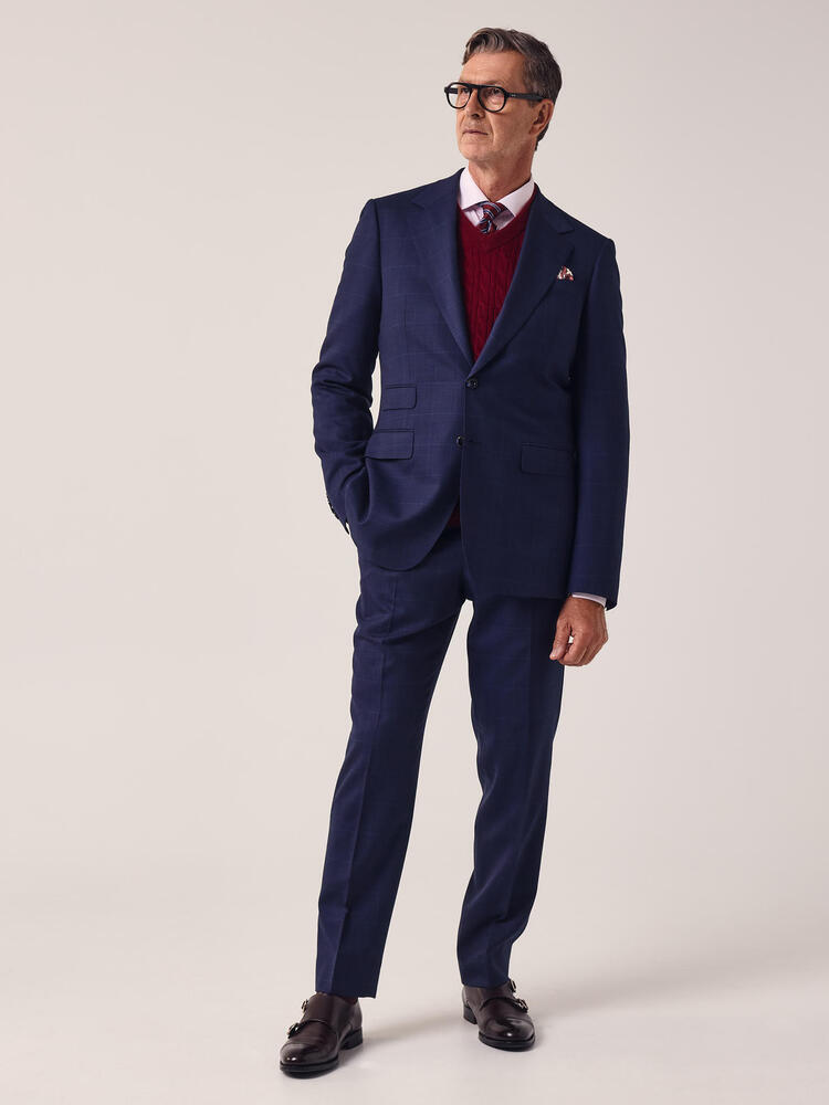 Blue Check Wool Jacket