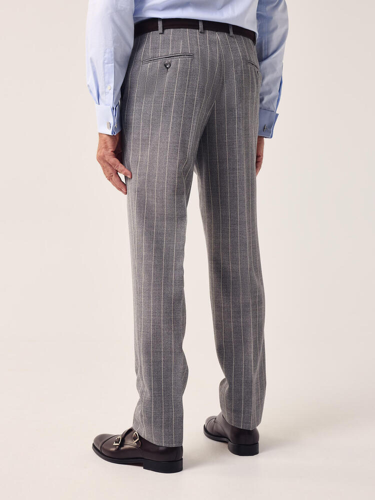 Dormeuil Grey Trousers with Fine Stripes