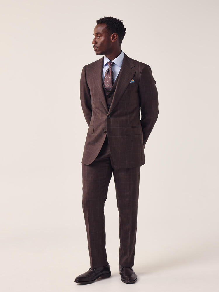 Holland & Sherry Brown Check Jacket