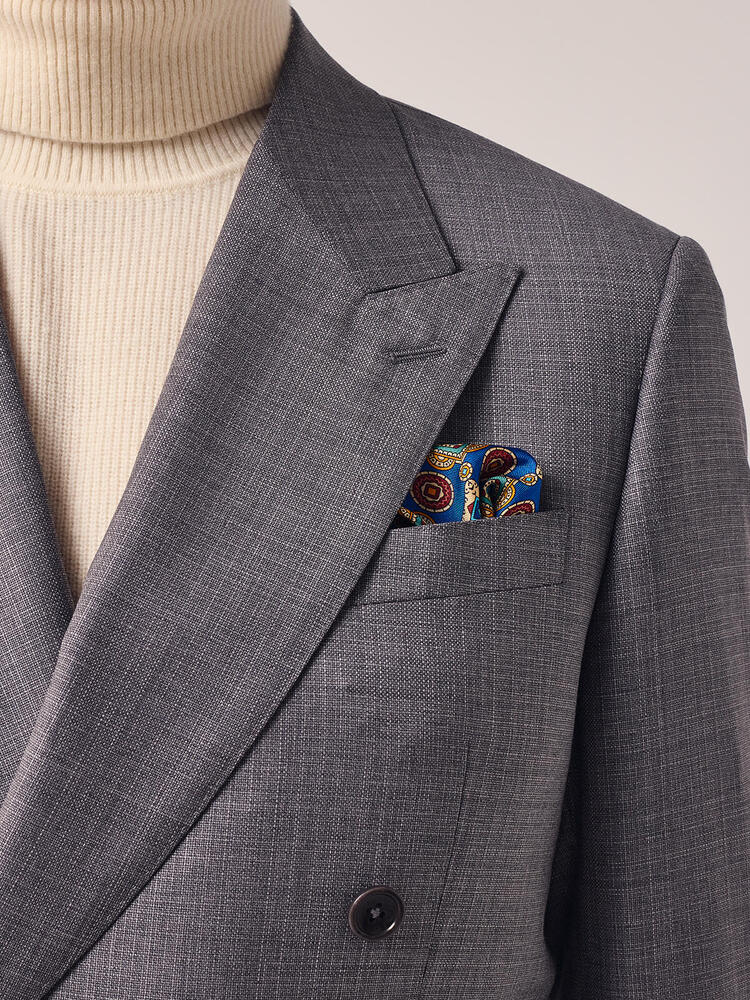 Complet gris moyen à double boutonnage en laine Super 150's Reda