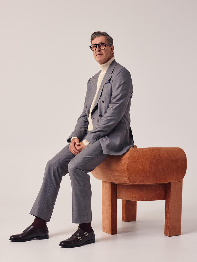 Reda Super 150’s Medium Grey Double-Breasted Wool Jacket