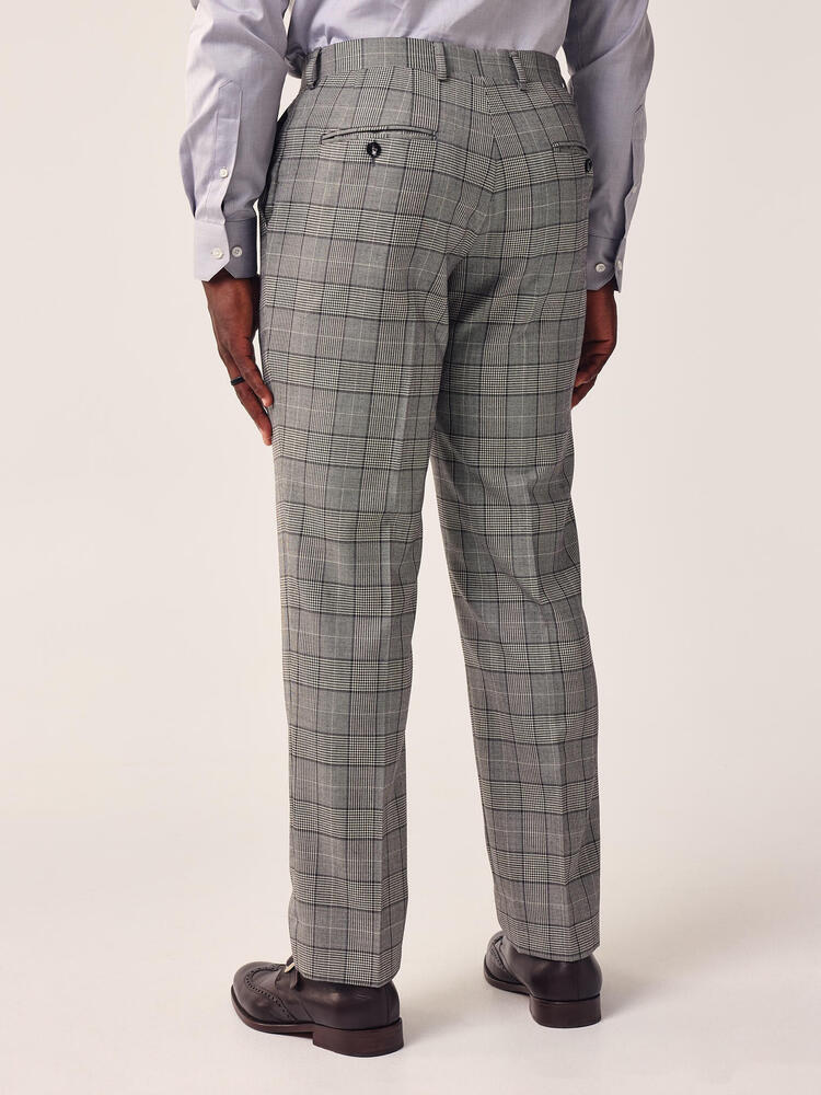 Pantalon gris à carreaux en laine et cachemire Holland & Sherry