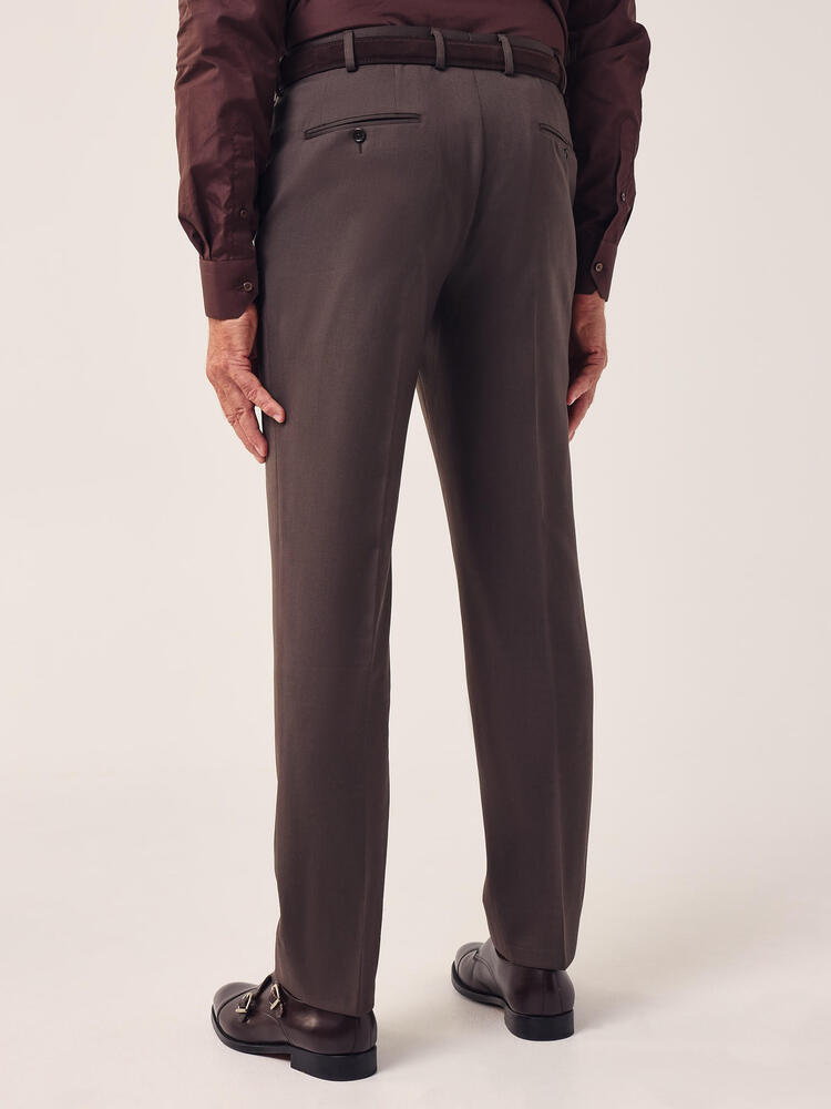 Reda Super 110’s Dark Brown Wool Trousers